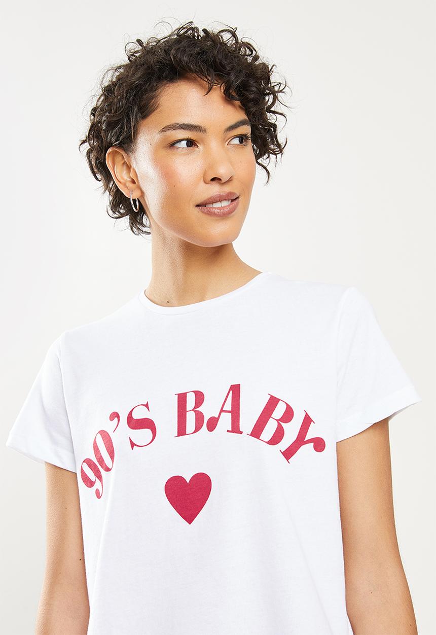 Trendyol - Printed basic knitted t-shirt - white 