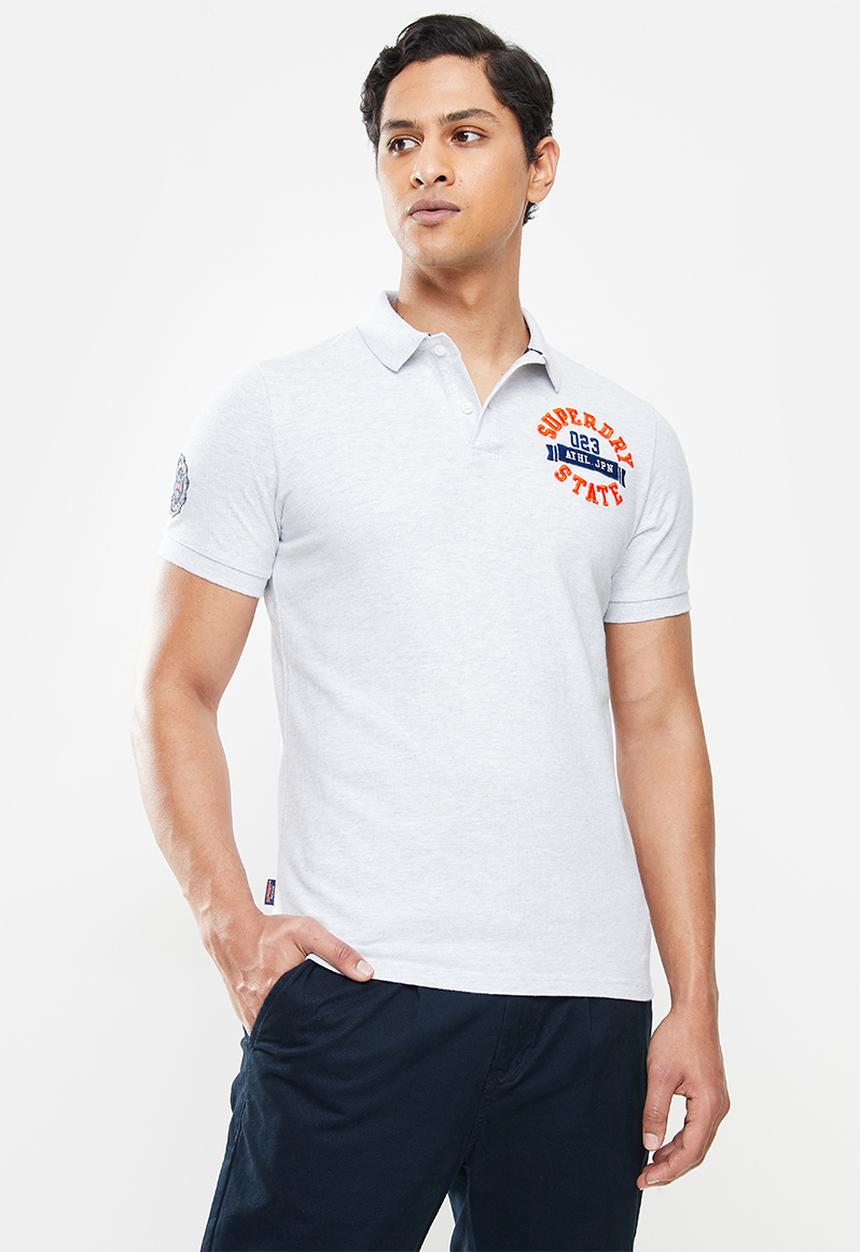 Superdry. - Classic superstate short sleeve polo - light grey