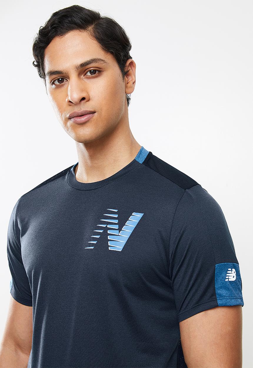 New Balance  - Fast flight short sleeve  print - eclipse 