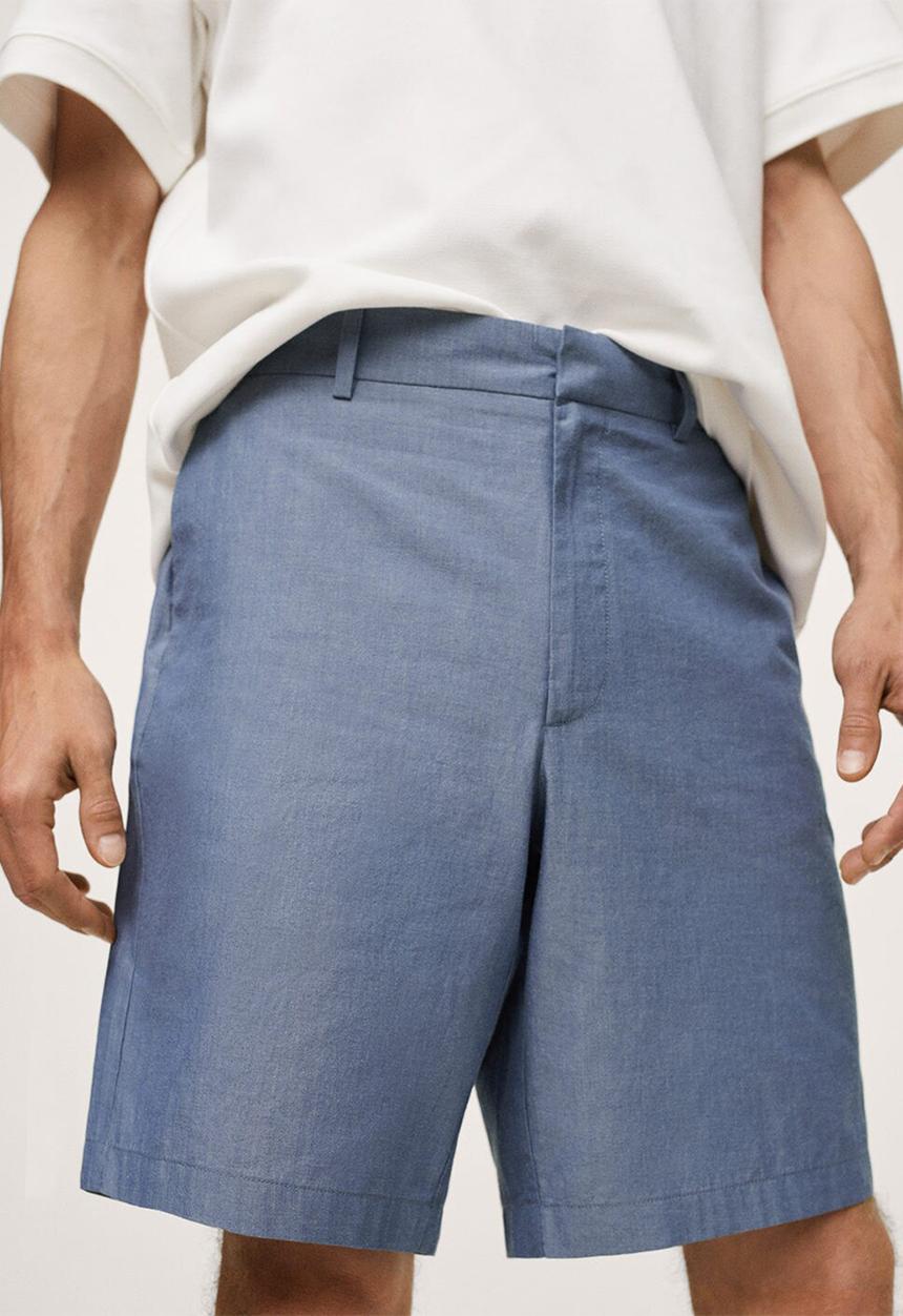 MANGO - Bermuda shorts sakude - light blue