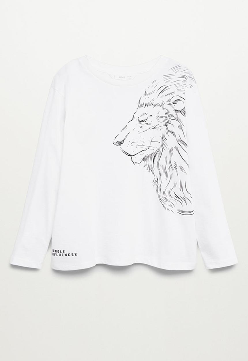 MANGO - T-shirt jungle - white