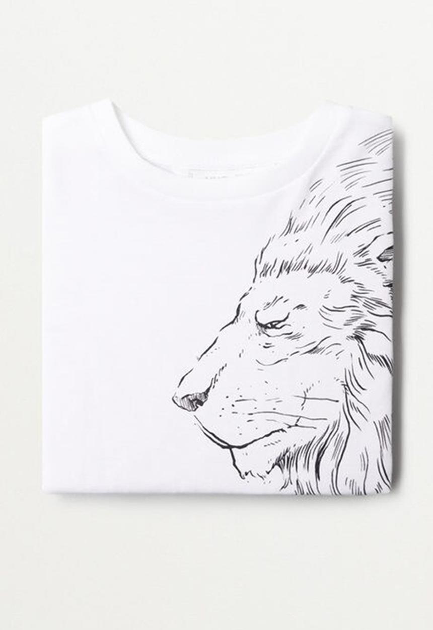 MANGO - T-shirt jungle - white