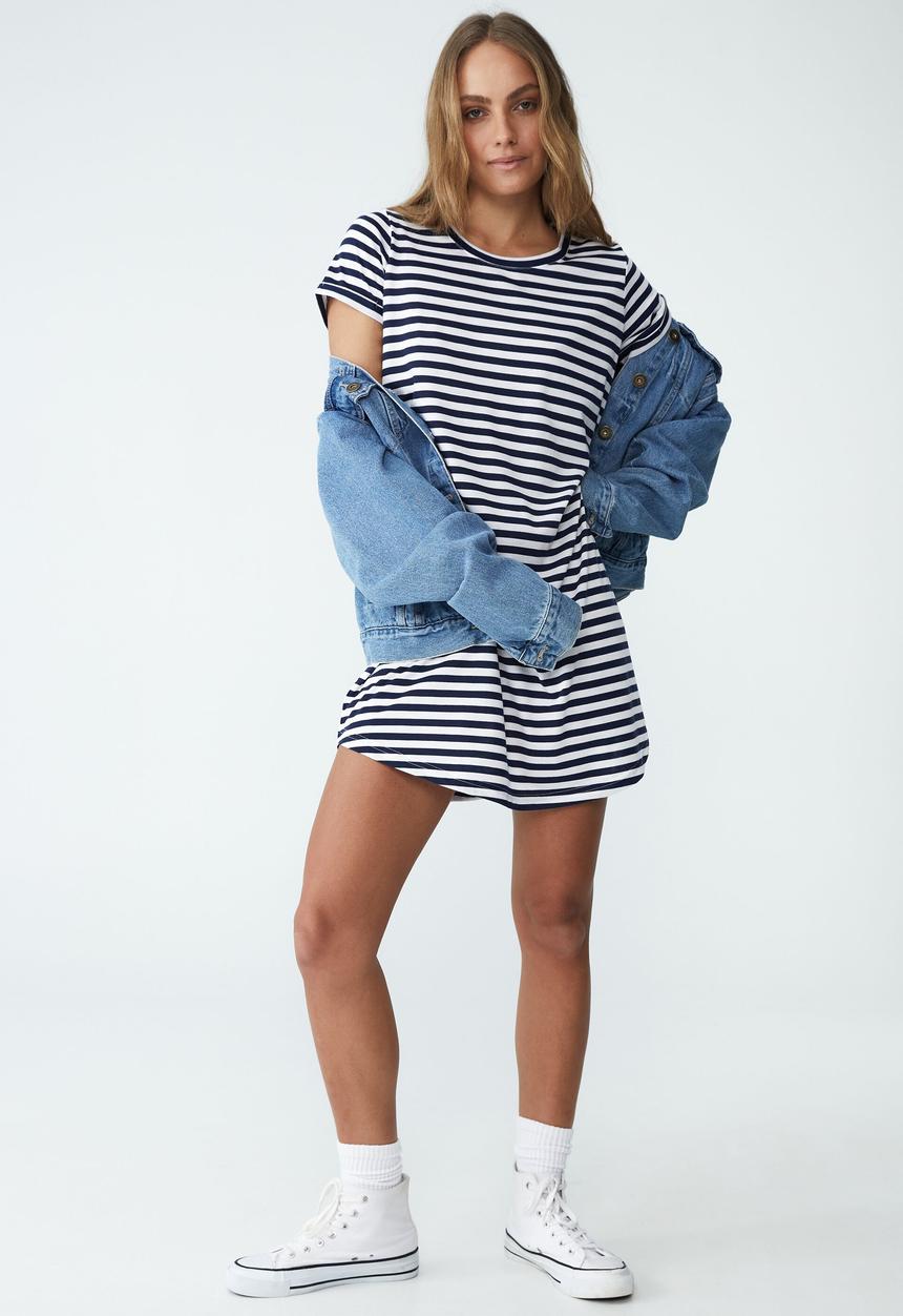 Cotton On - Tina T-shirt dress 2 - navy & white 