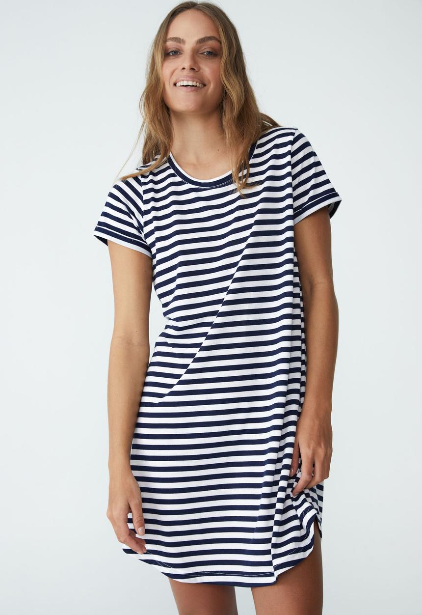 Cotton On - Tina T-shirt dress 2 - navy & white 