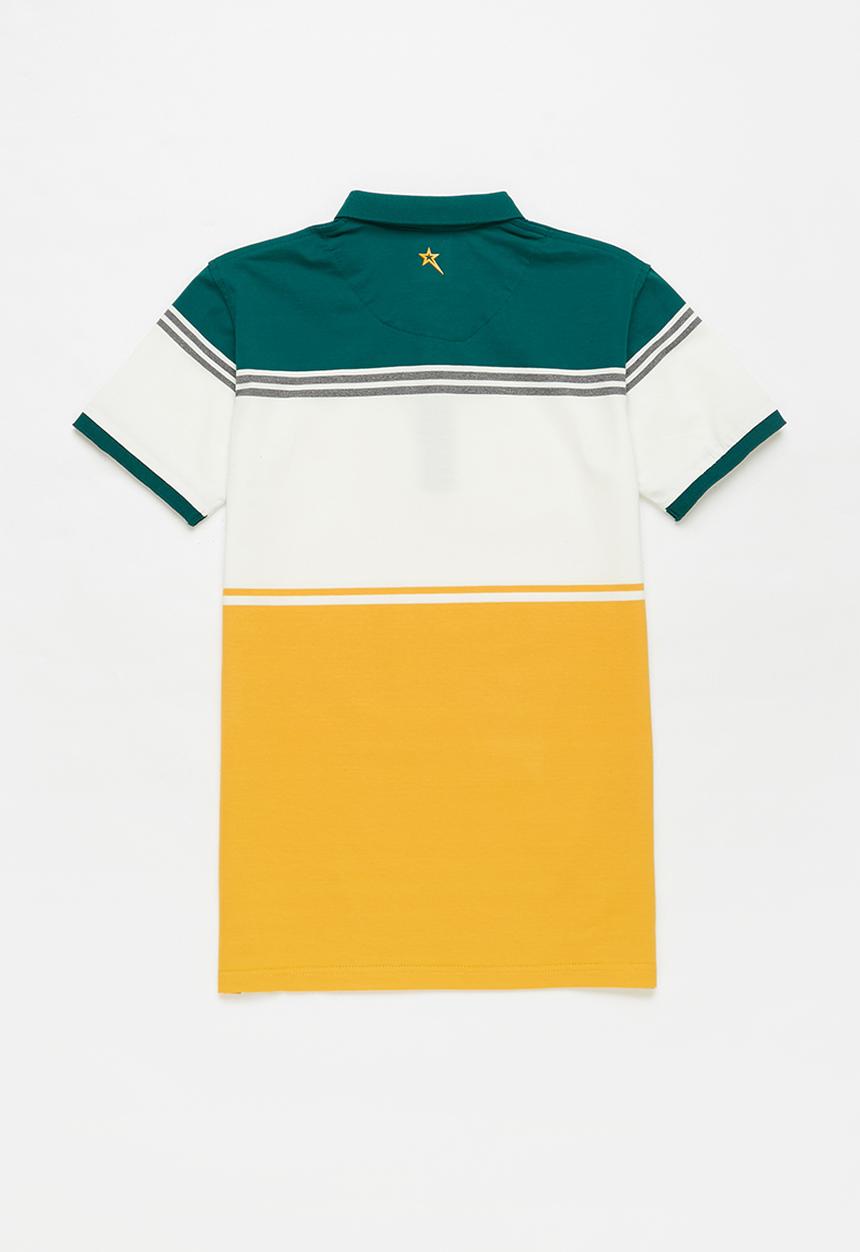 SOVIET - B drogo y/dye stripe golfer - dark teal