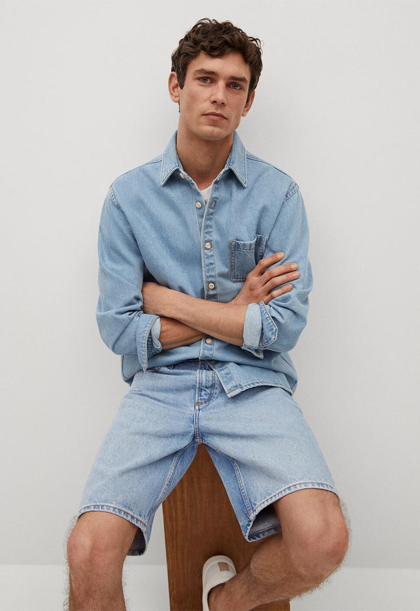MANGO - Bermuda shorts bebob - light blue