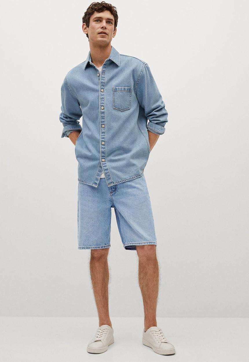 MANGO - Bermuda shorts bebob - light blue