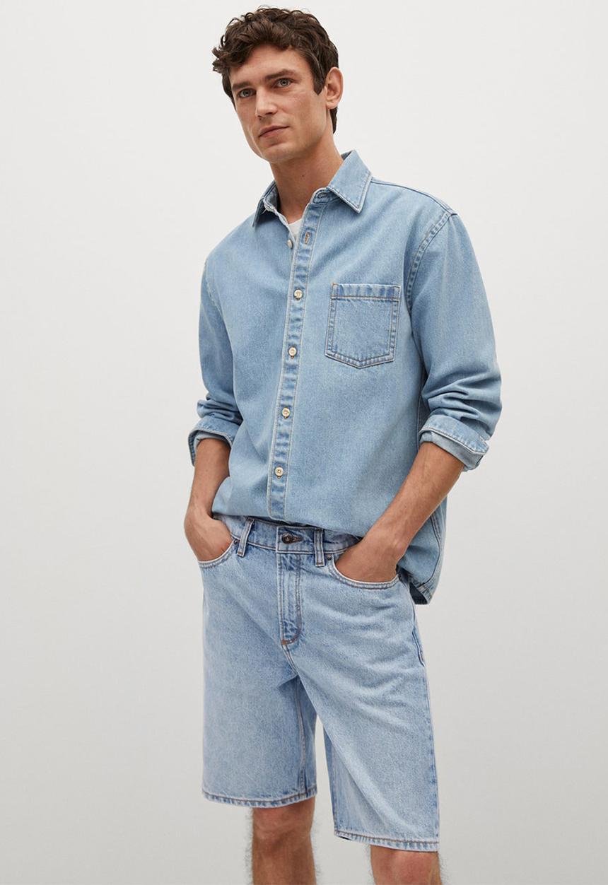 MANGO - Bermuda shorts bebob - light blue