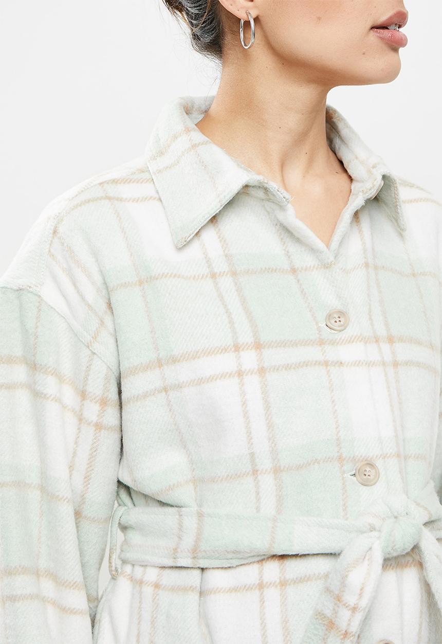 Cotton On - Maternity belted shacket - mint 