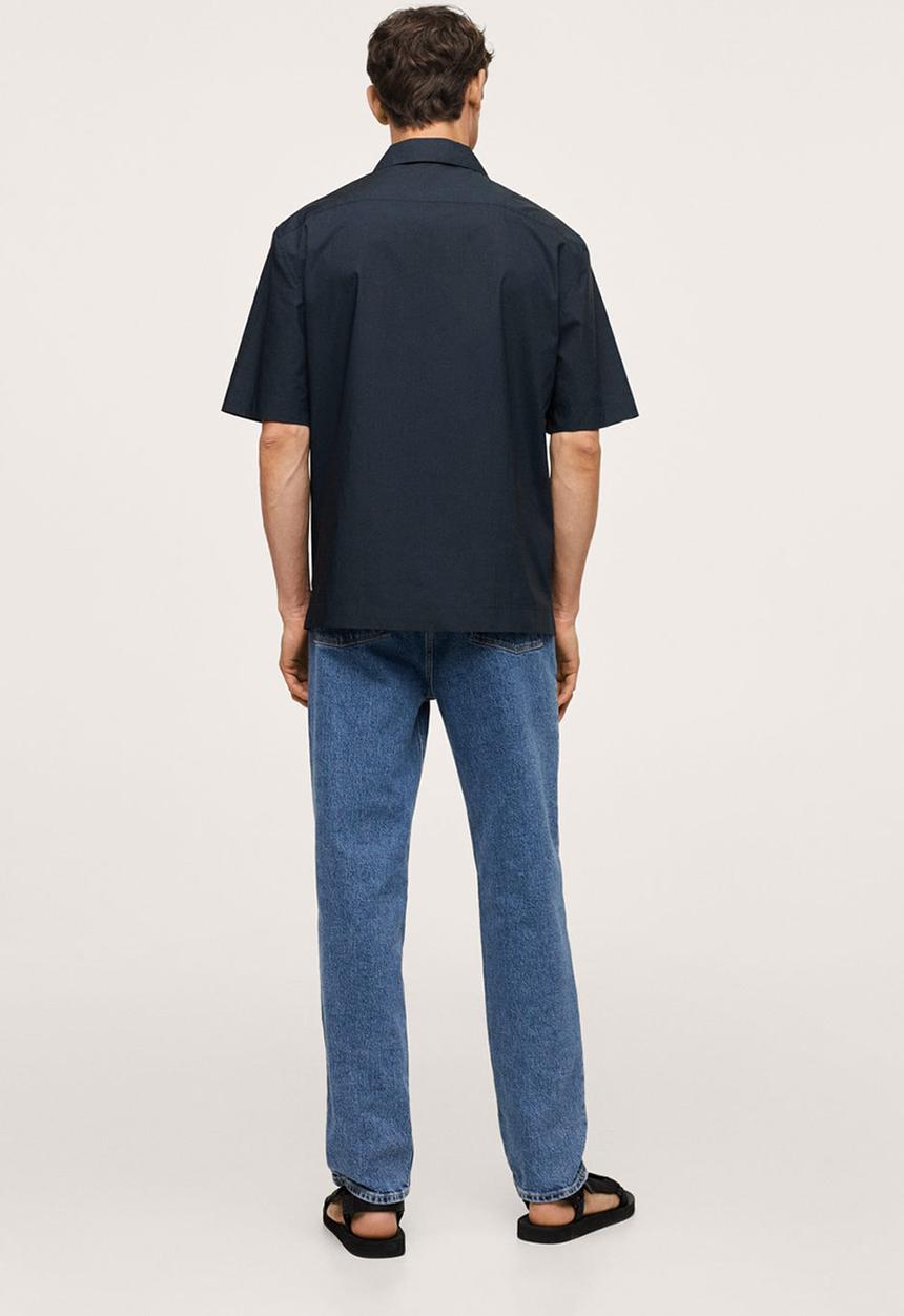 MANGO - Shirt manises - navy