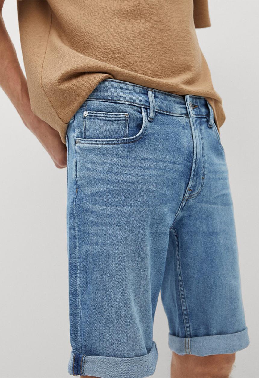 MANGO - Bermuda shorts rock - light blue