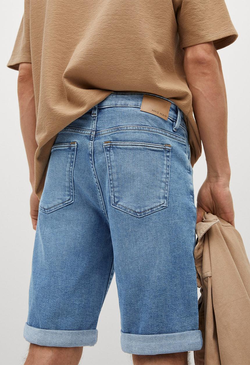 MANGO - Bermuda shorts rock - light blue