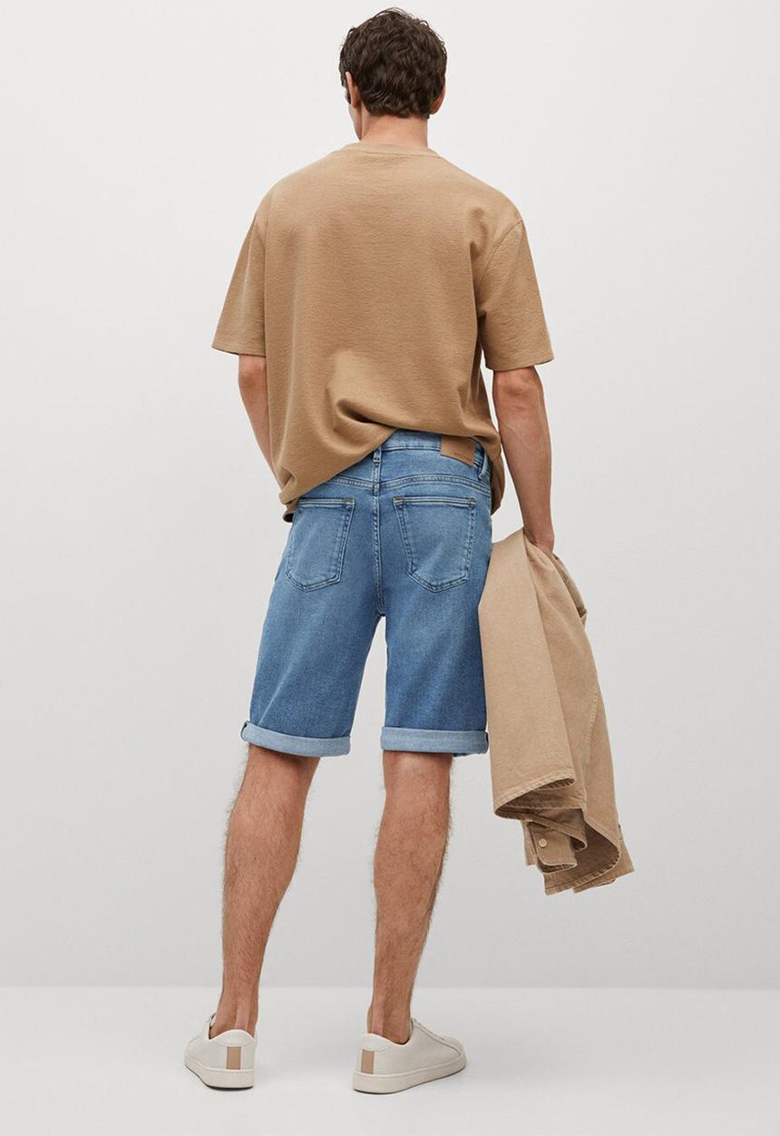 MANGO - Bermuda shorts rock - light blue