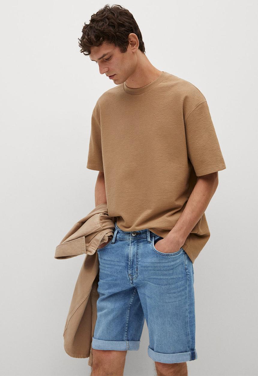 MANGO - Bermuda shorts rock - light blue