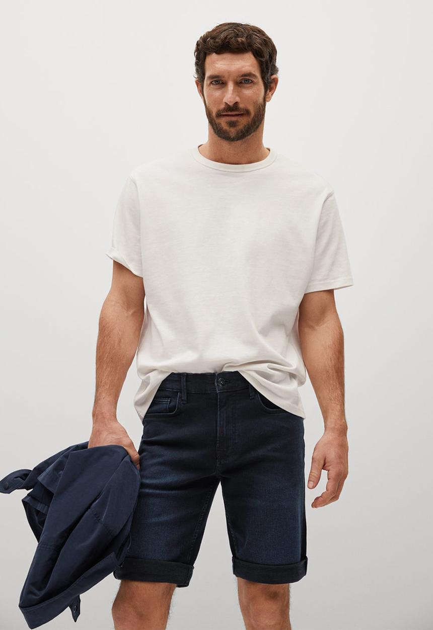 MANGO - Bermuda shorts rock - open blue