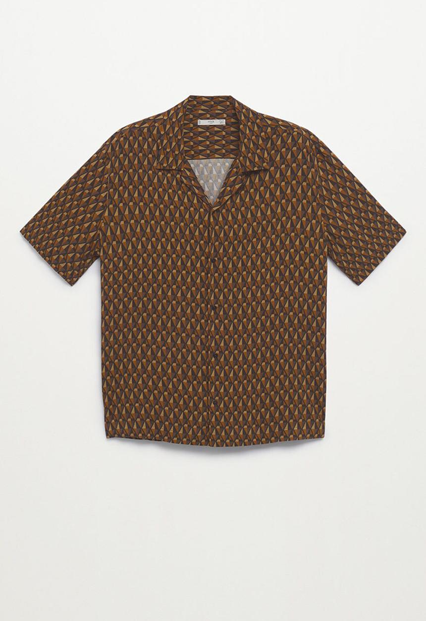 MANGO - Shirt luis - orange & brown 