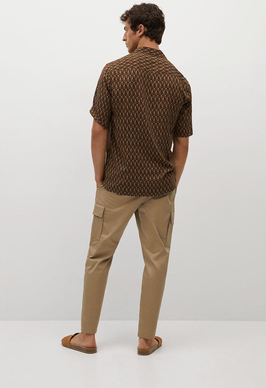 MANGO - Shirt luis - orange & brown 