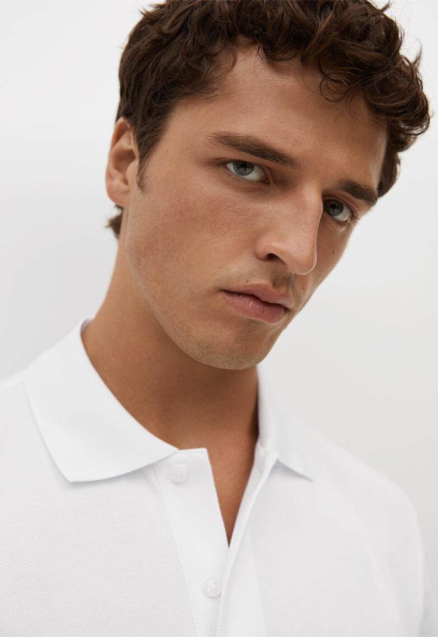 MANGO - Polo shirt rea - white