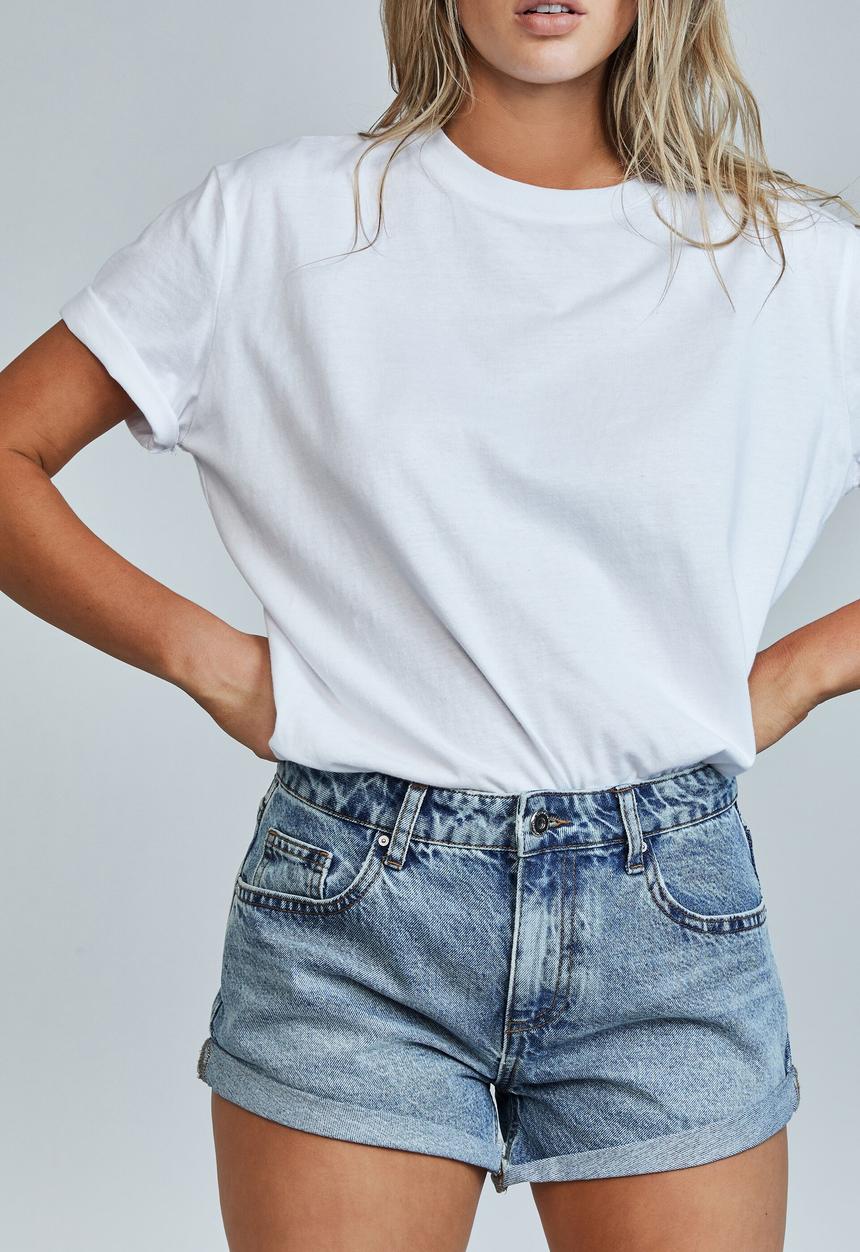Cotton On - Mid relaxed denim short - brunswick blue