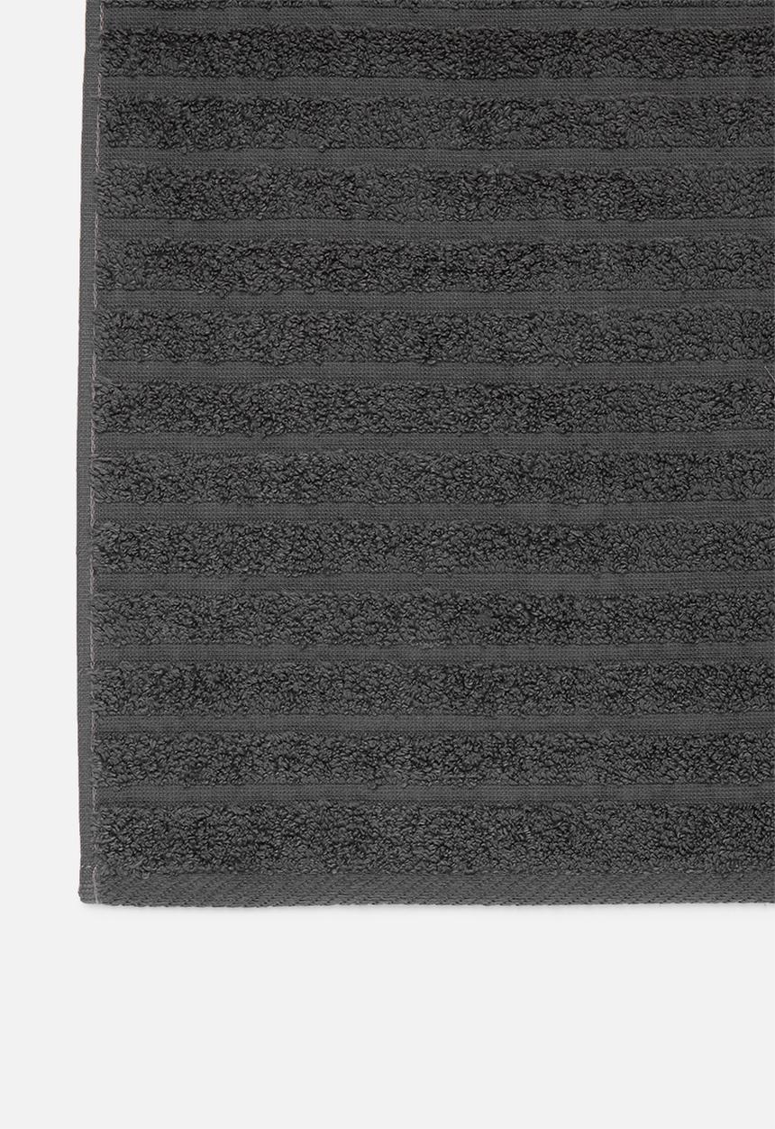 Sixth Floor - Ribbed zero twist woven towel - charcoal