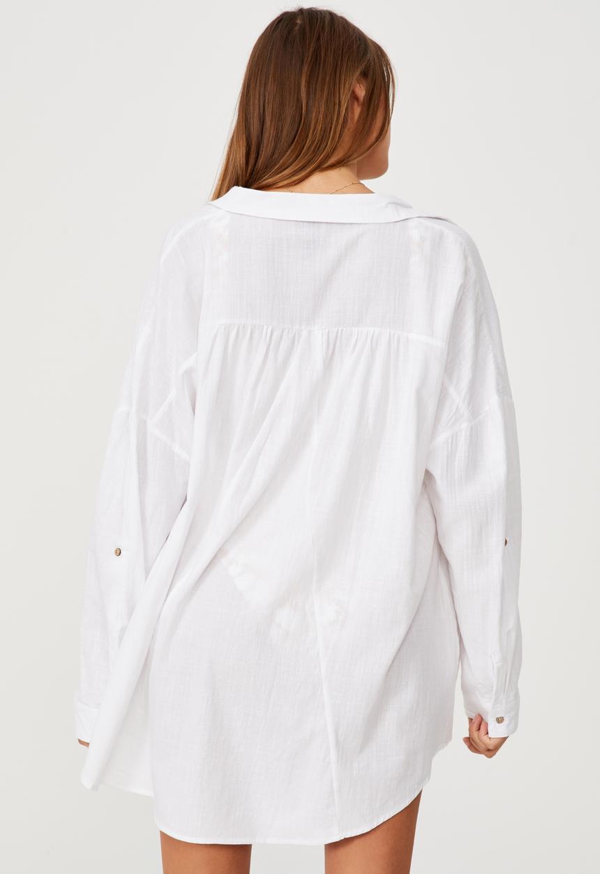 Cotton On - Swing beach shirt - white
