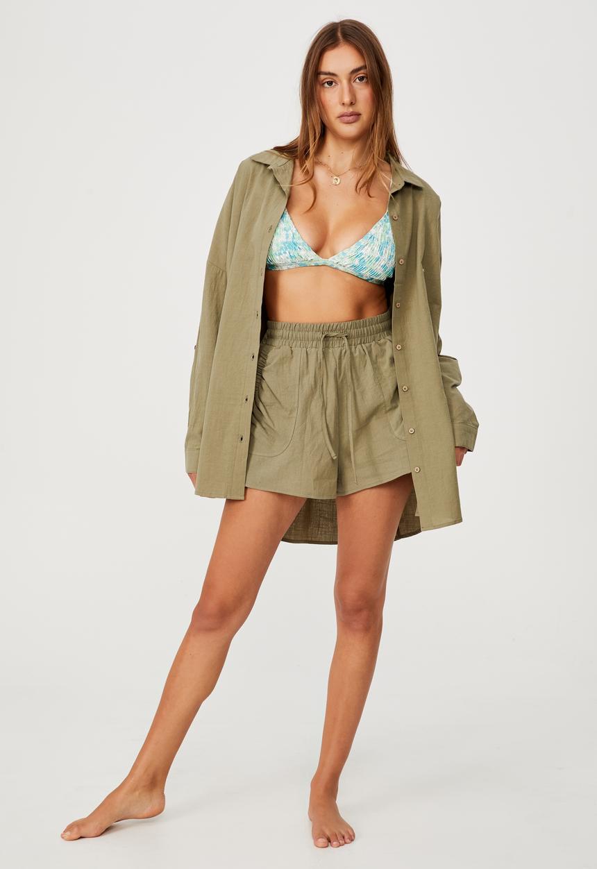 Cotton On - Swing beach shirt - warm khaki