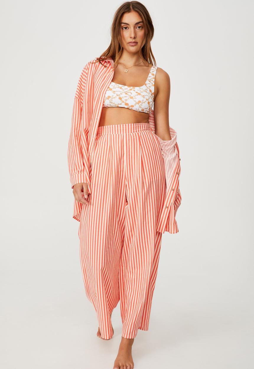 Cotton On - Palazzo beach pant - pomegranate
