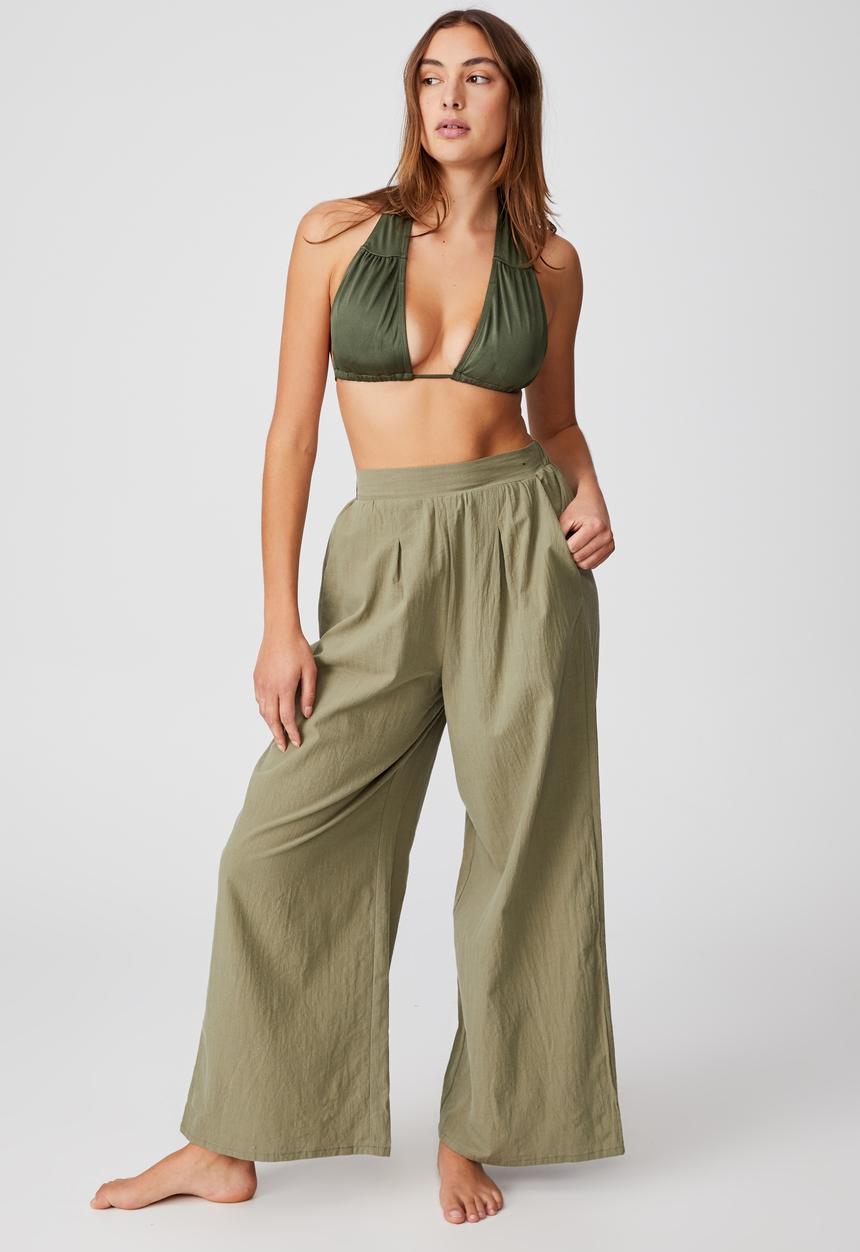 Cotton On - Palazzo beach pant - warm khaki