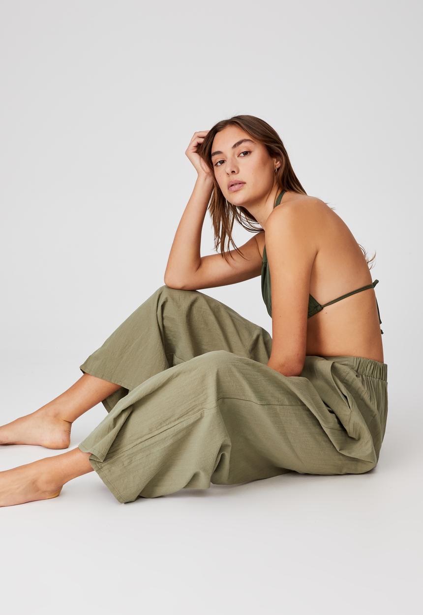Cotton On - Palazzo beach pant - warm khaki