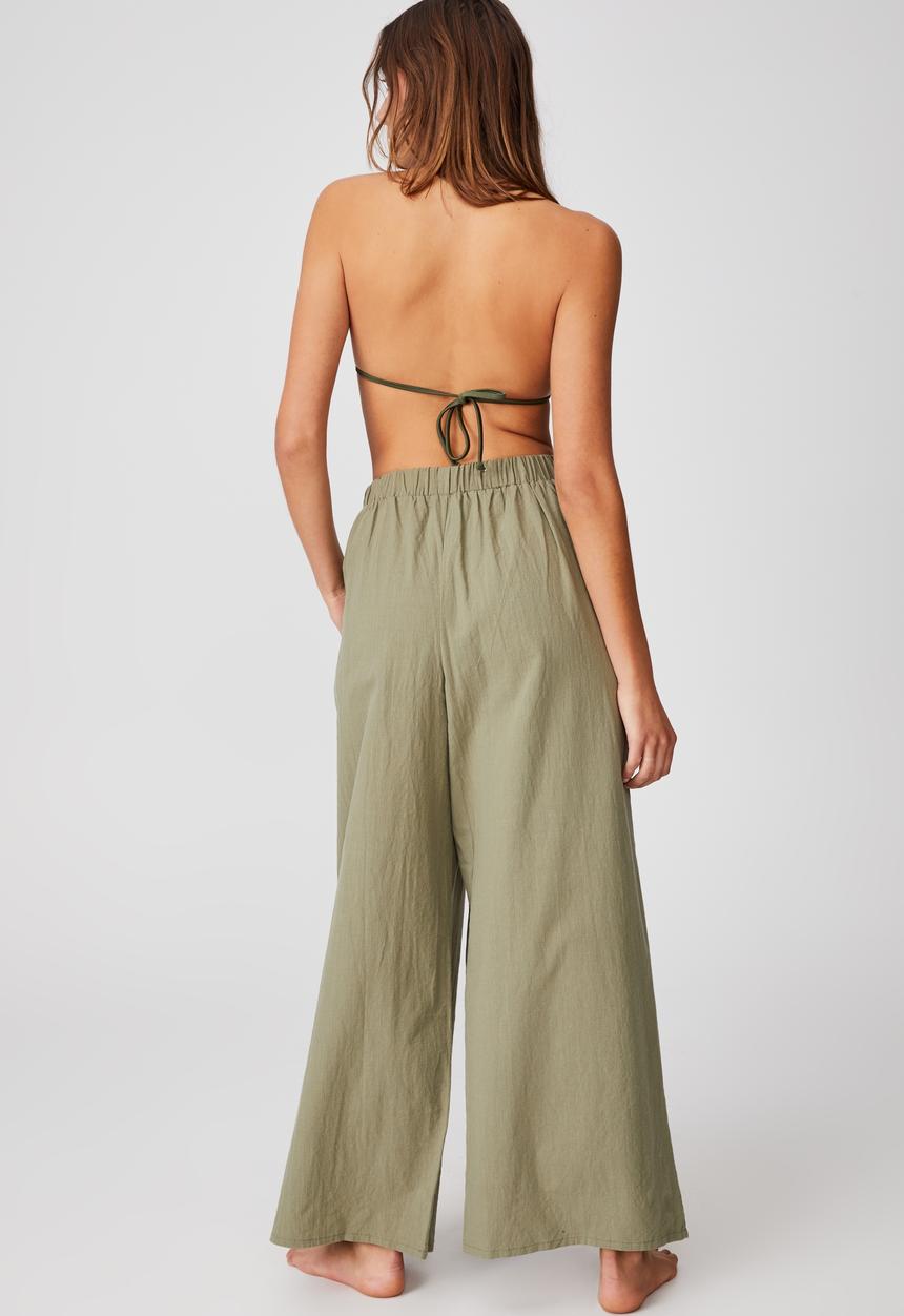 Cotton On - Palazzo beach pant - warm khaki