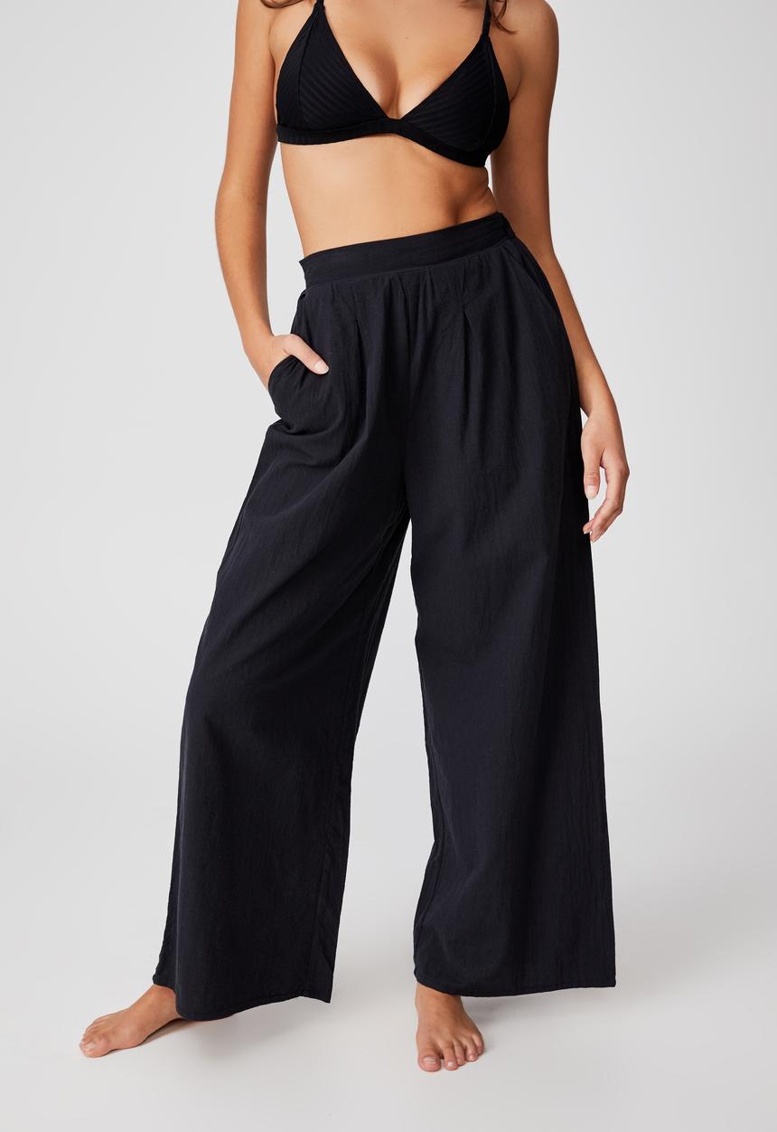 Cotton On - Palazzo beach pant - washed black