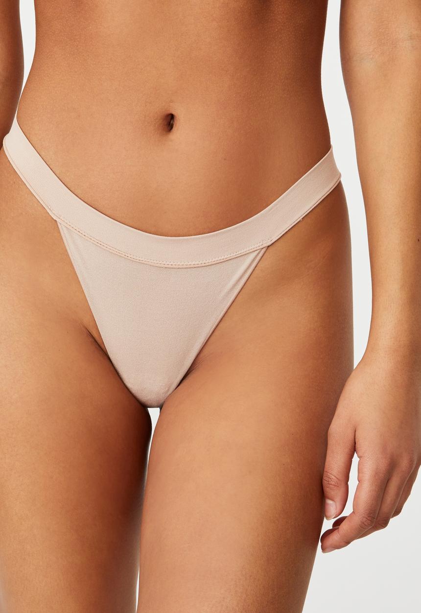 Cotton On - Seamfree tanga g string brief - new latte
