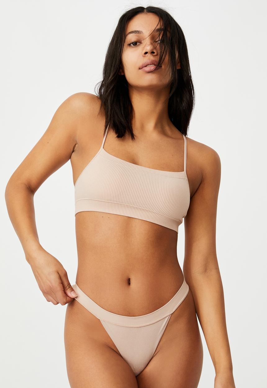 Cotton On - Seamfree tanga g string brief - new latte