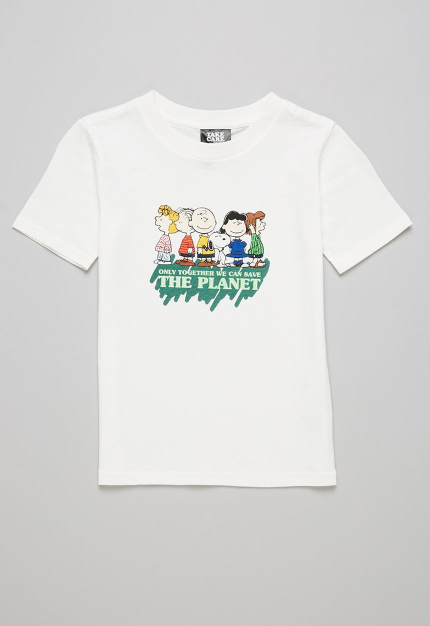 Cotton On - Co-lab short sleeve tee - lcn pea retro white