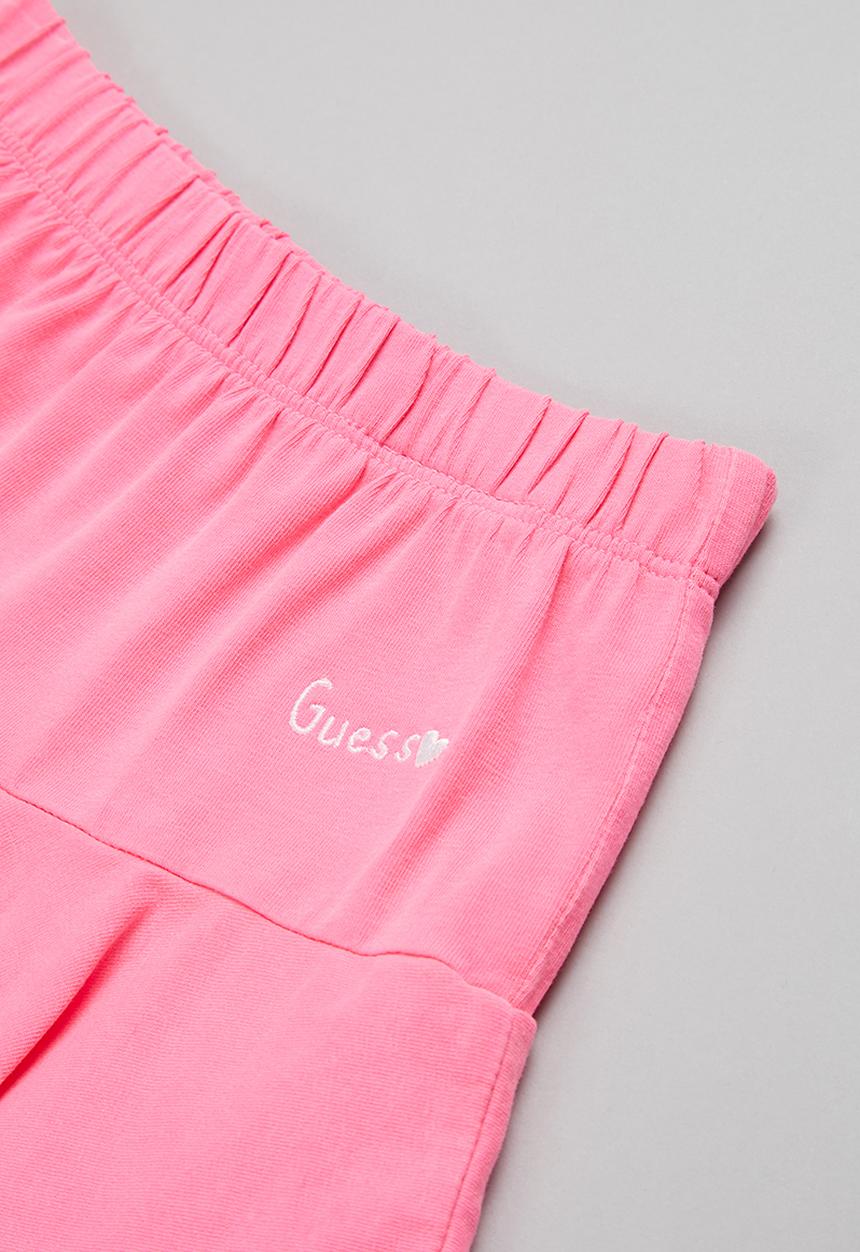 GUESS - T-shirt & ruffle shorts set - white & pink 