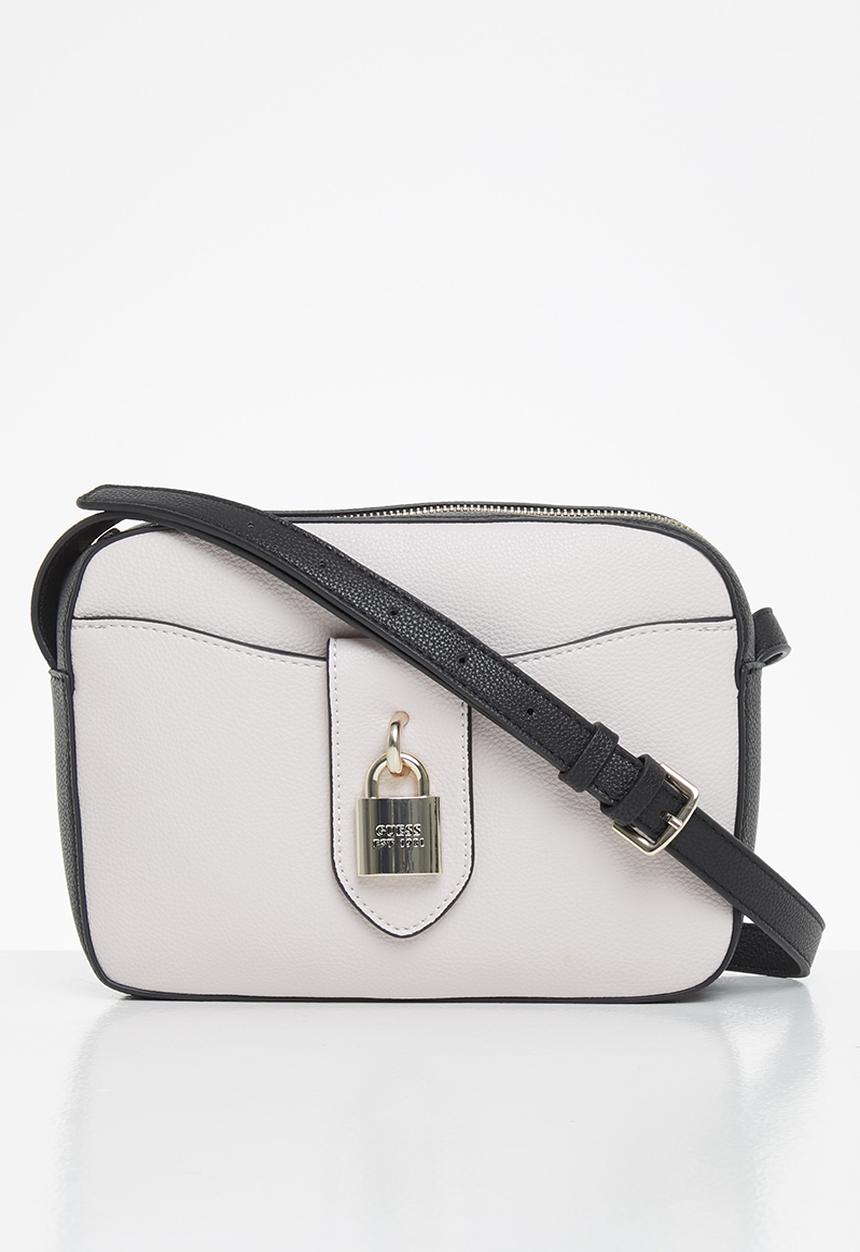 GUESS - Jardine large camera bag - stone & black