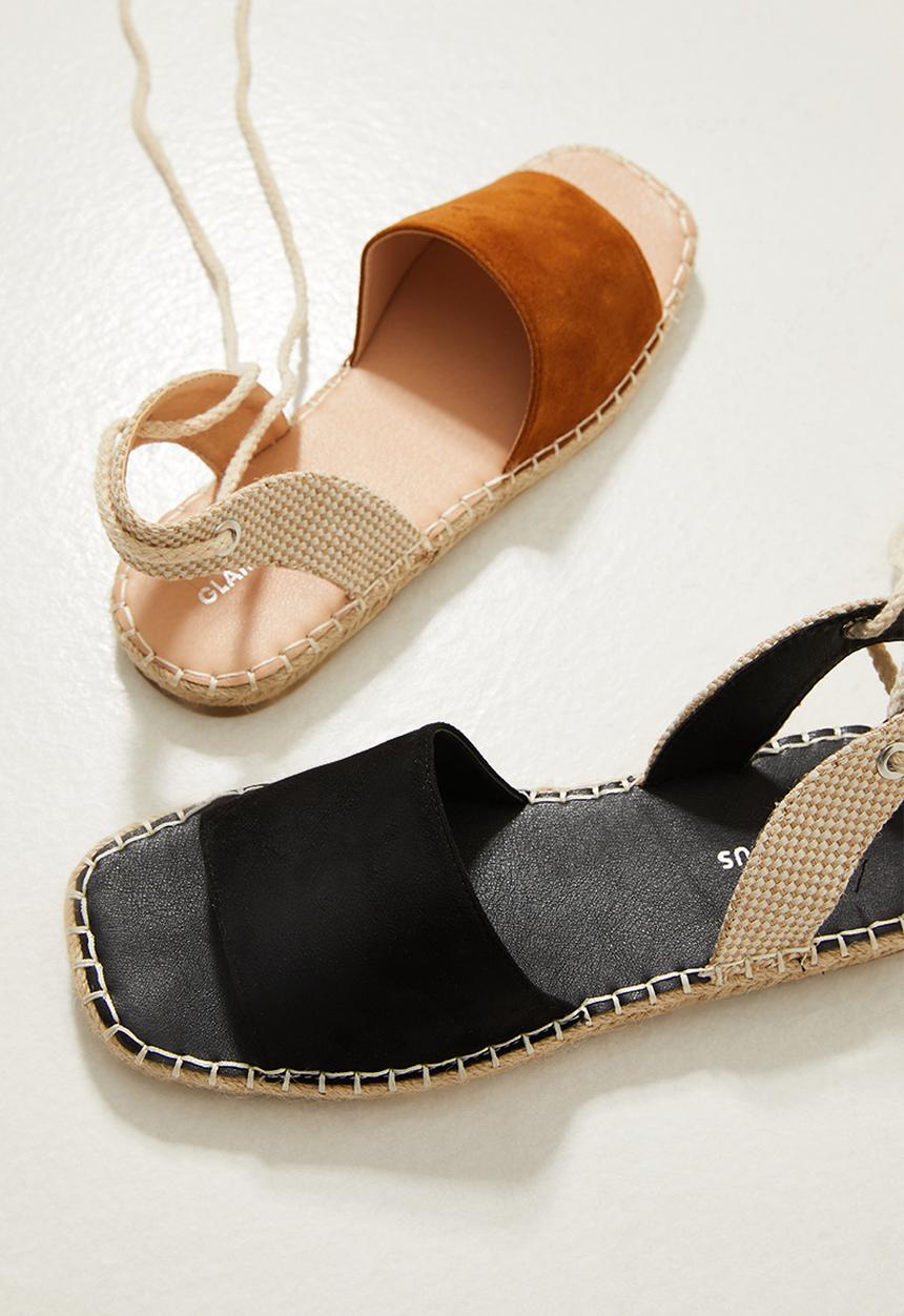 Glamorous - Ankle tie espadrille sandal - tan