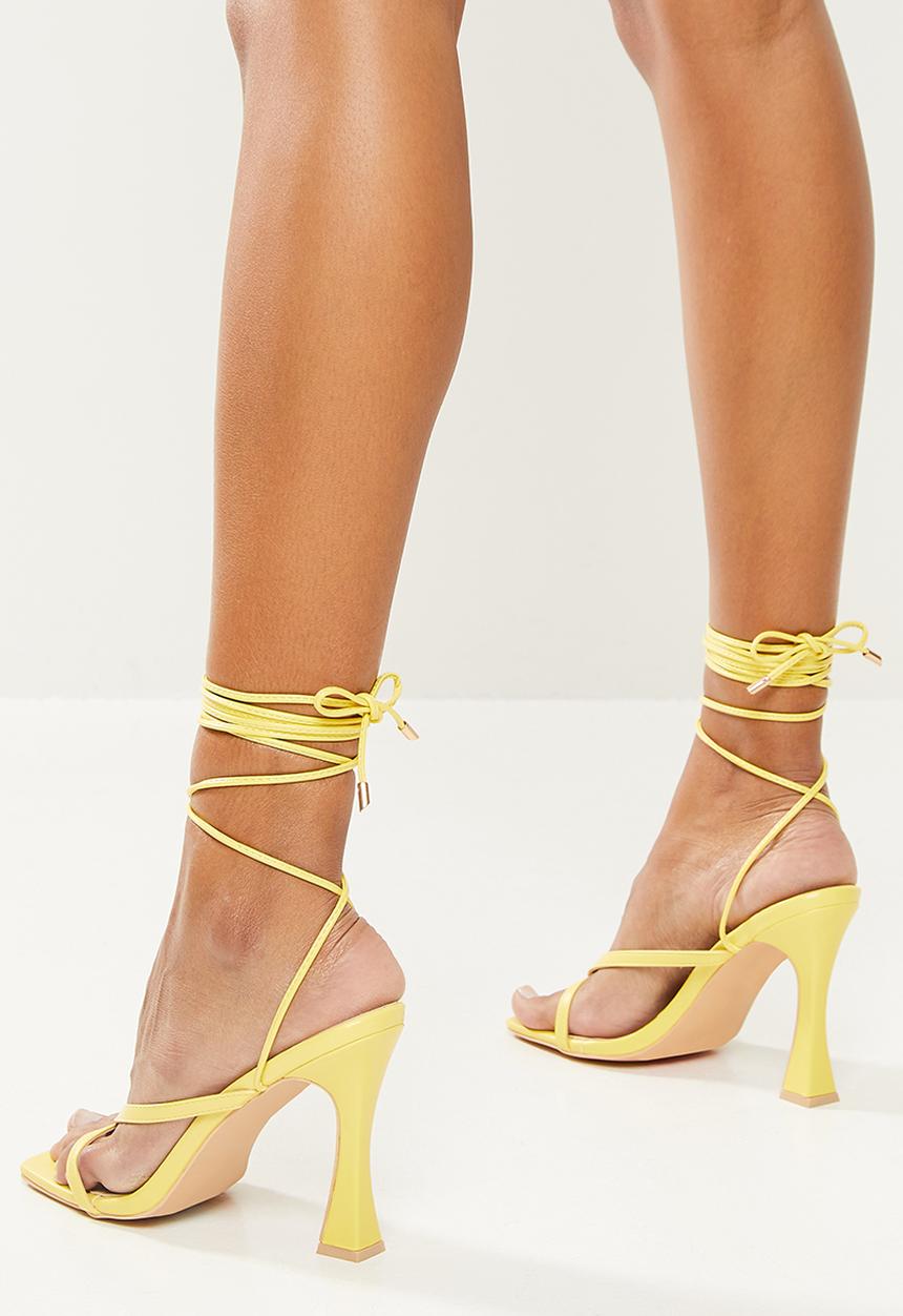 Glamorous - Wide fit strappy heel - lime