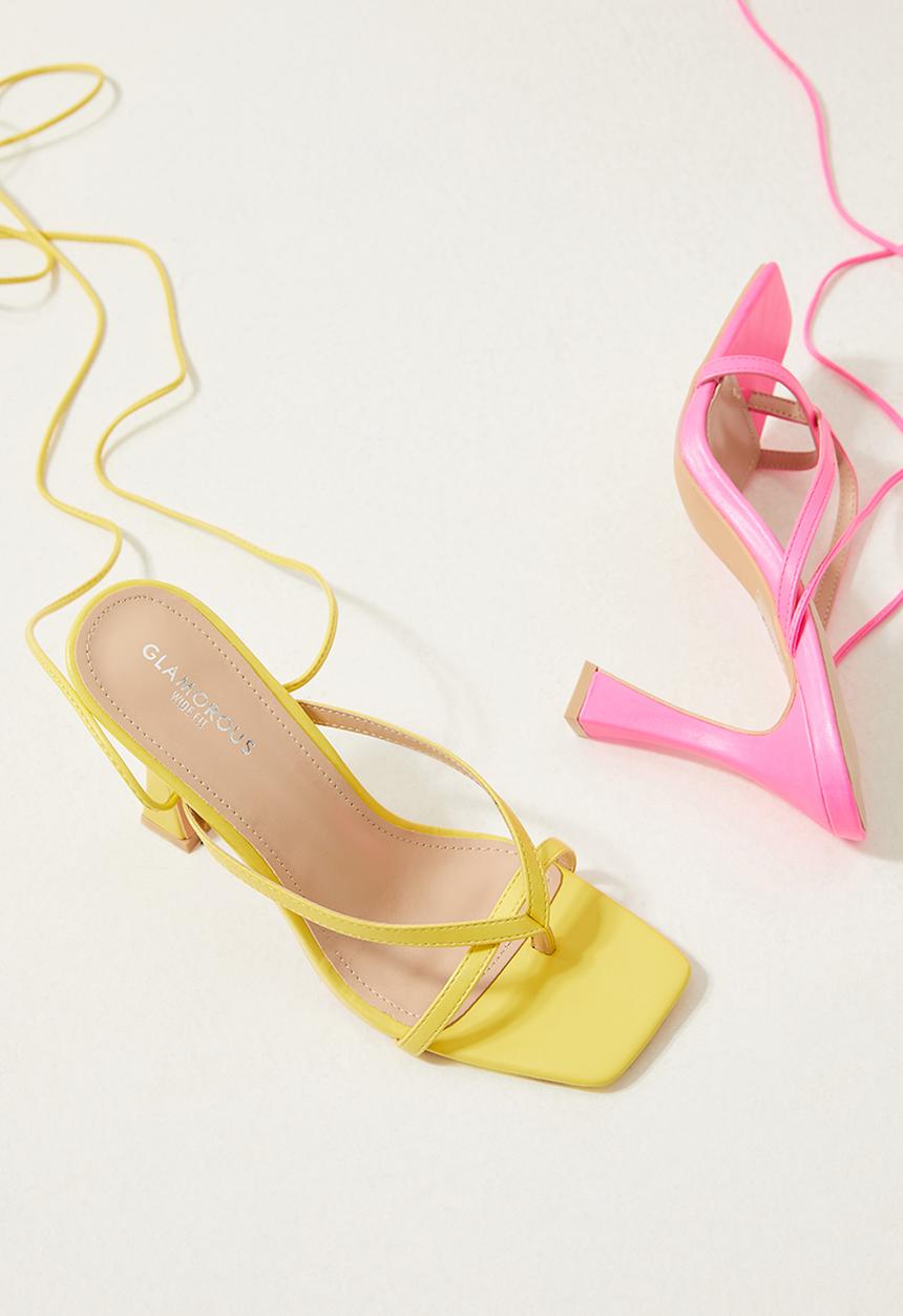 Glamorous - Wide fit strappy heel - lime