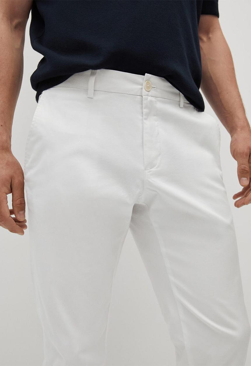 MANGO - Trousers prato - white