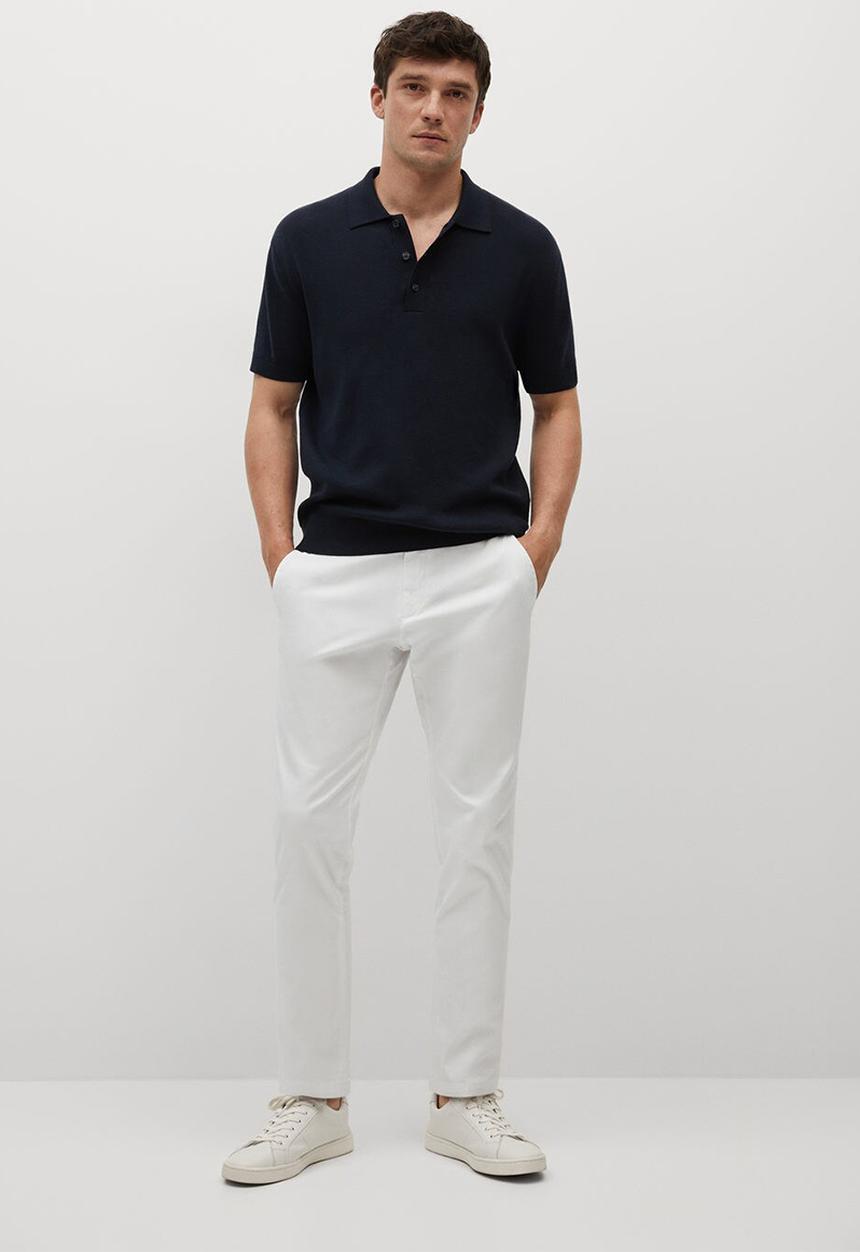 MANGO - Trousers prato - white