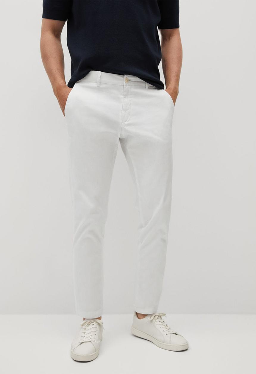 MANGO - Trousers prato - white