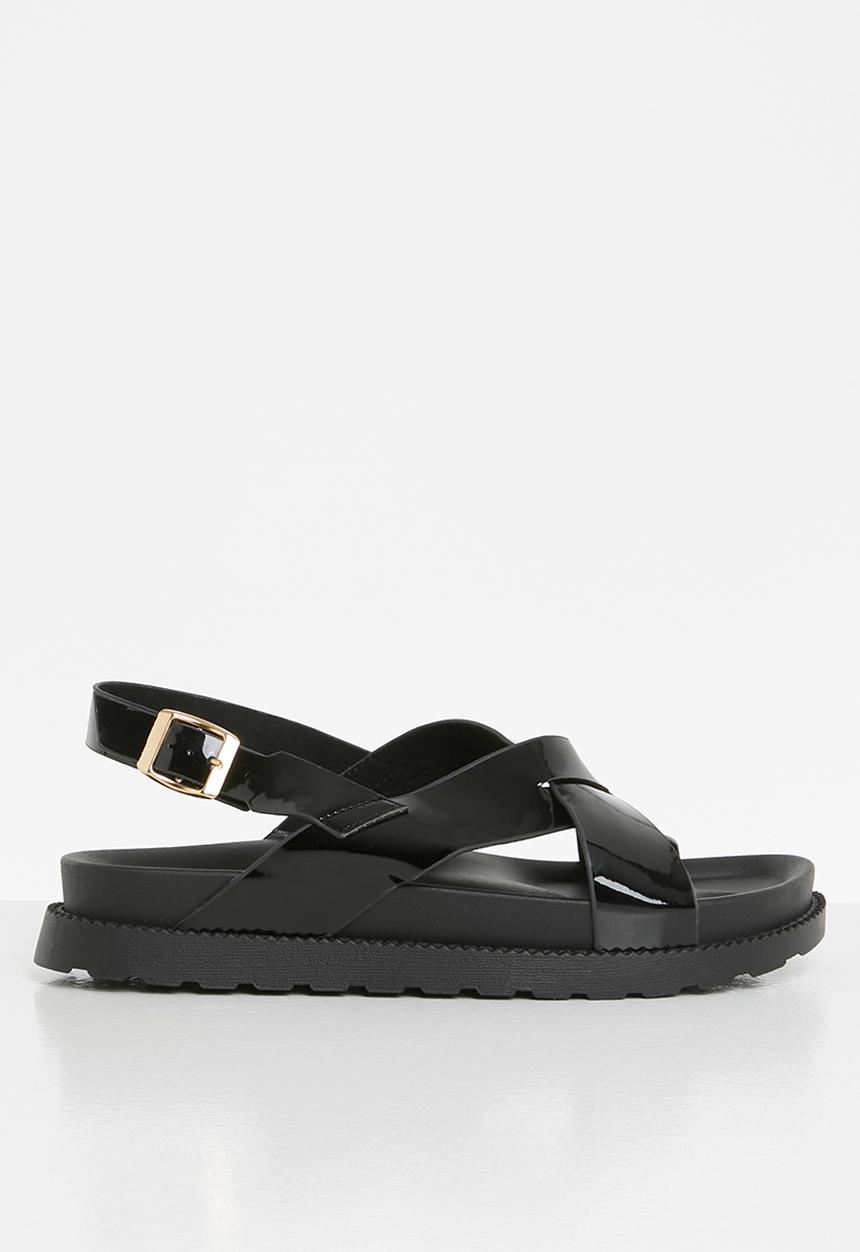 Jada - Cross strap chunky sandal - black