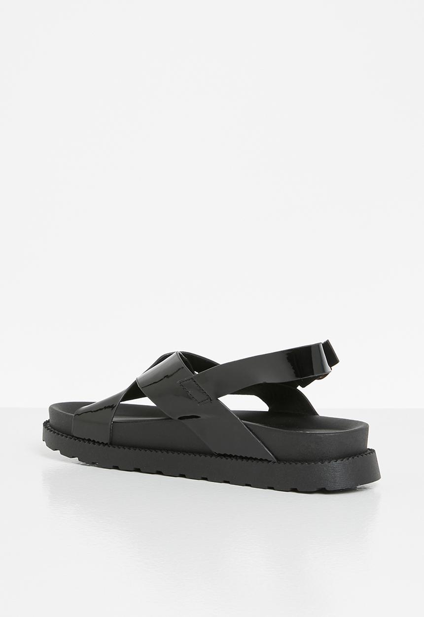 Jada - Cross strap chunky sandal - black