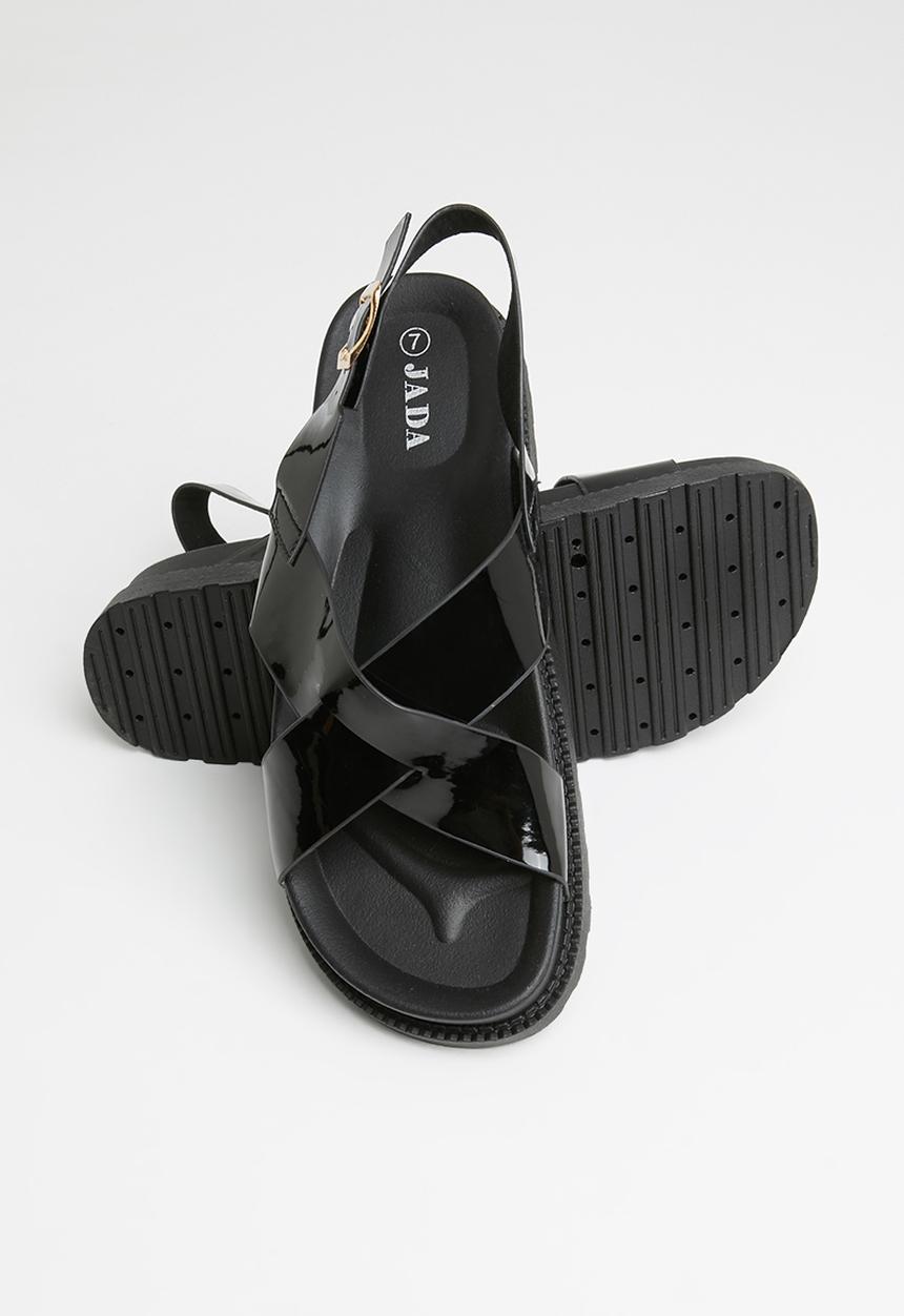Jada - Cross strap chunky sandal - black