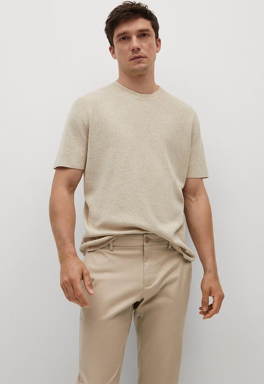 MANGO - Trousers prato - light beige
