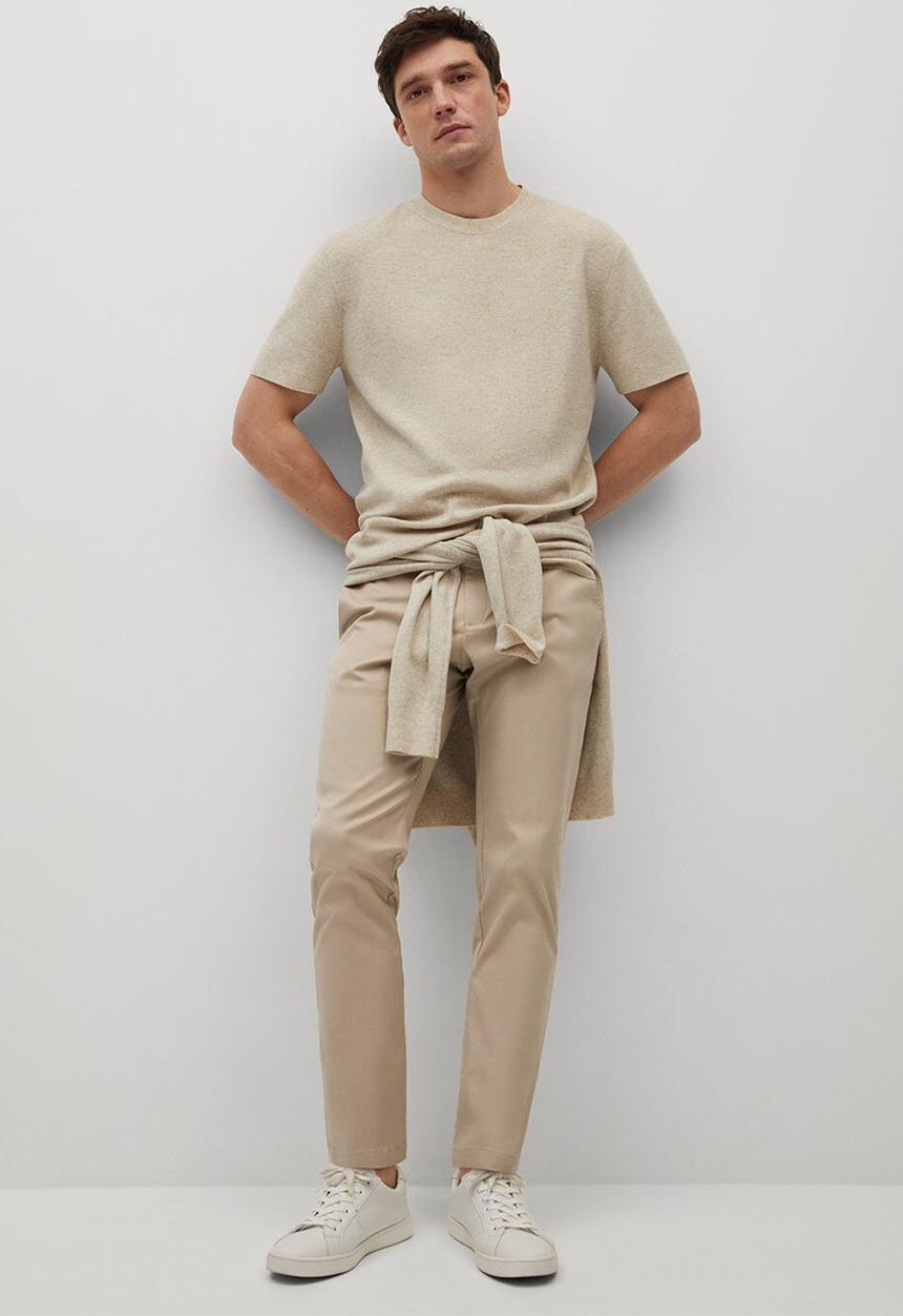 MANGO - Trousers prato - light beige