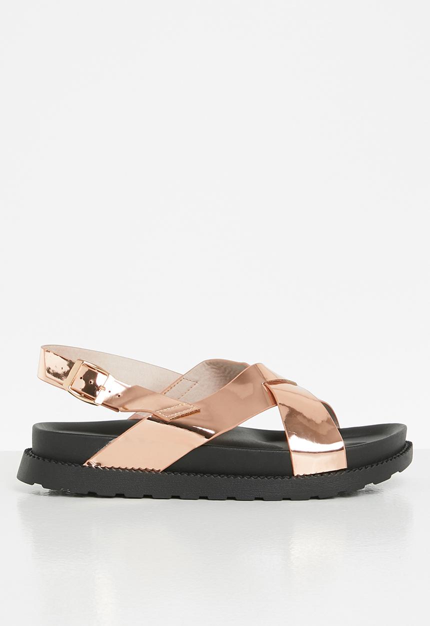 Jada - Cross strap chunky sandal - rose gold