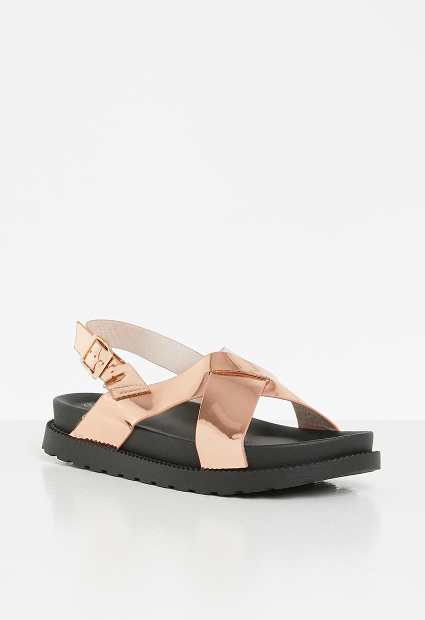 Jada - Cross strap chunky sandal - rose gold