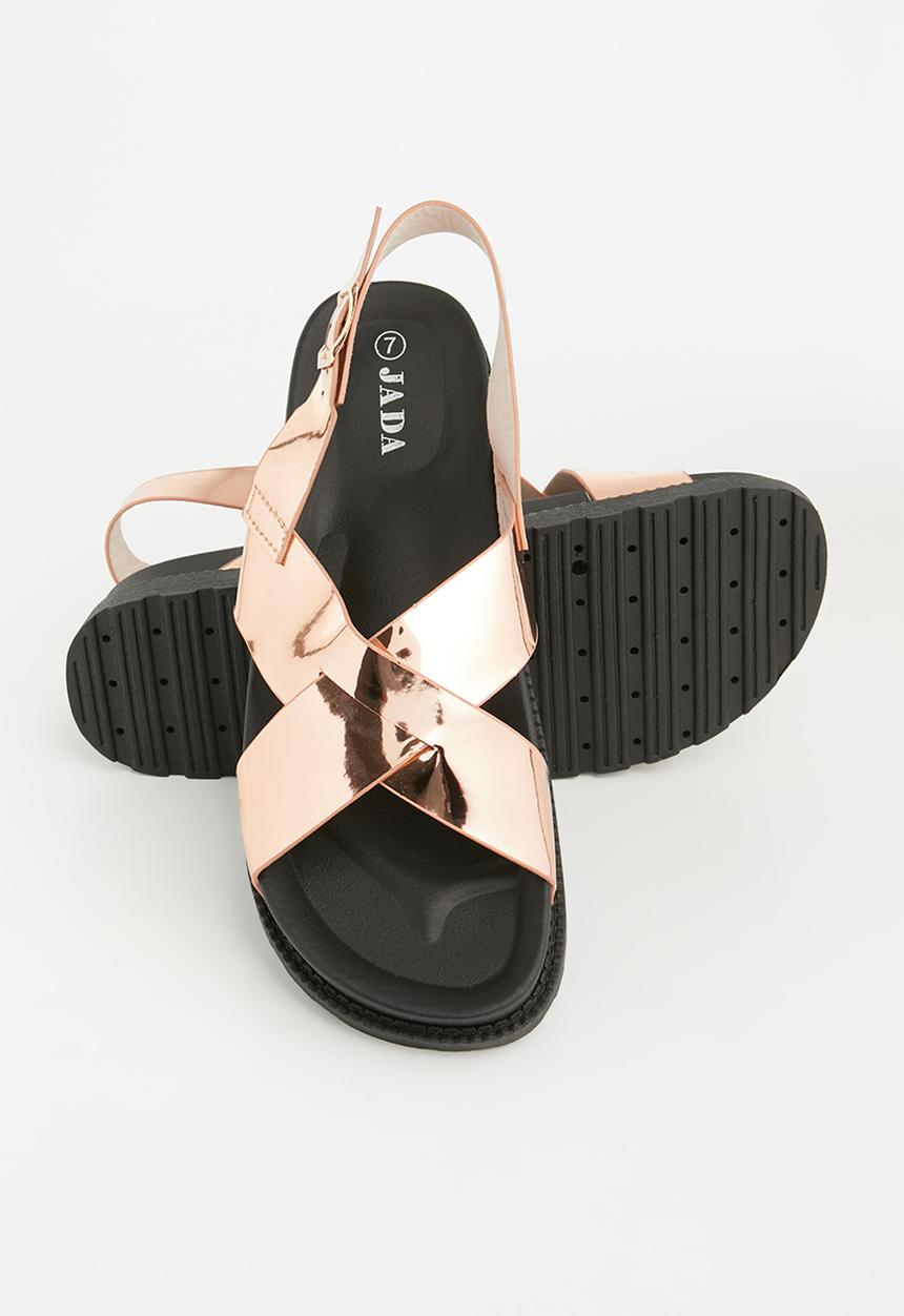 Jada - Cross strap chunky sandal - rose gold